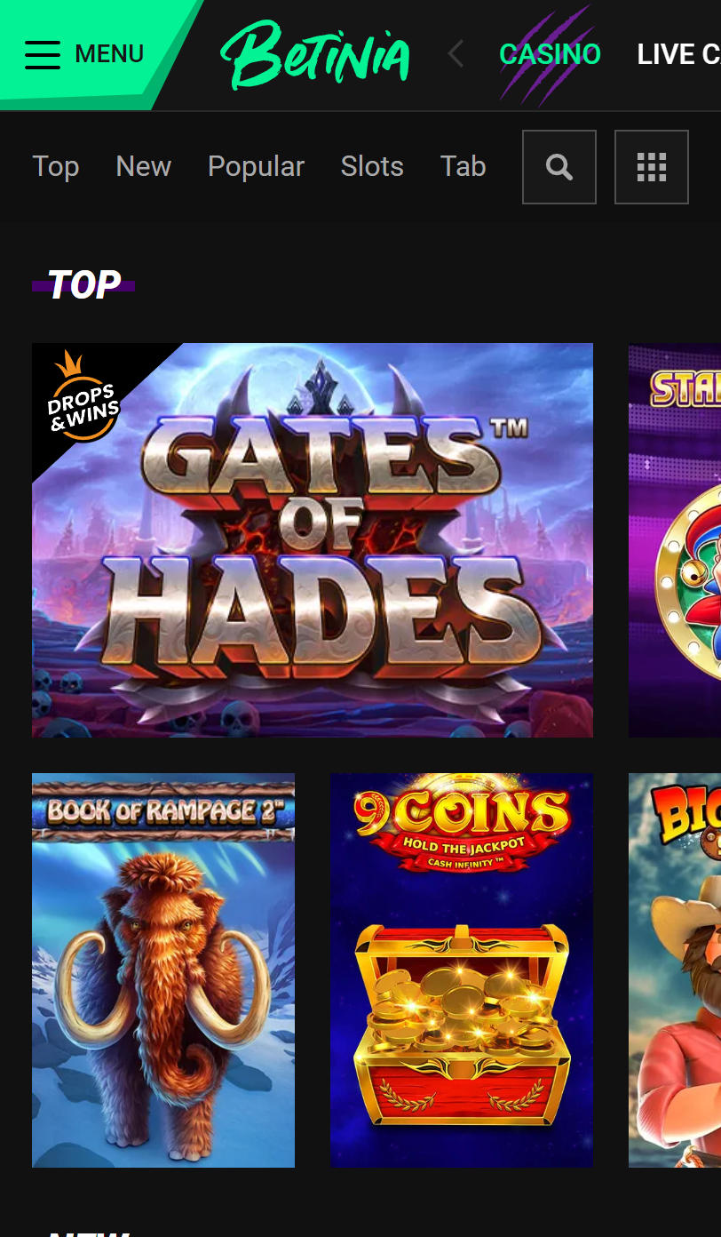 Betinia free spins