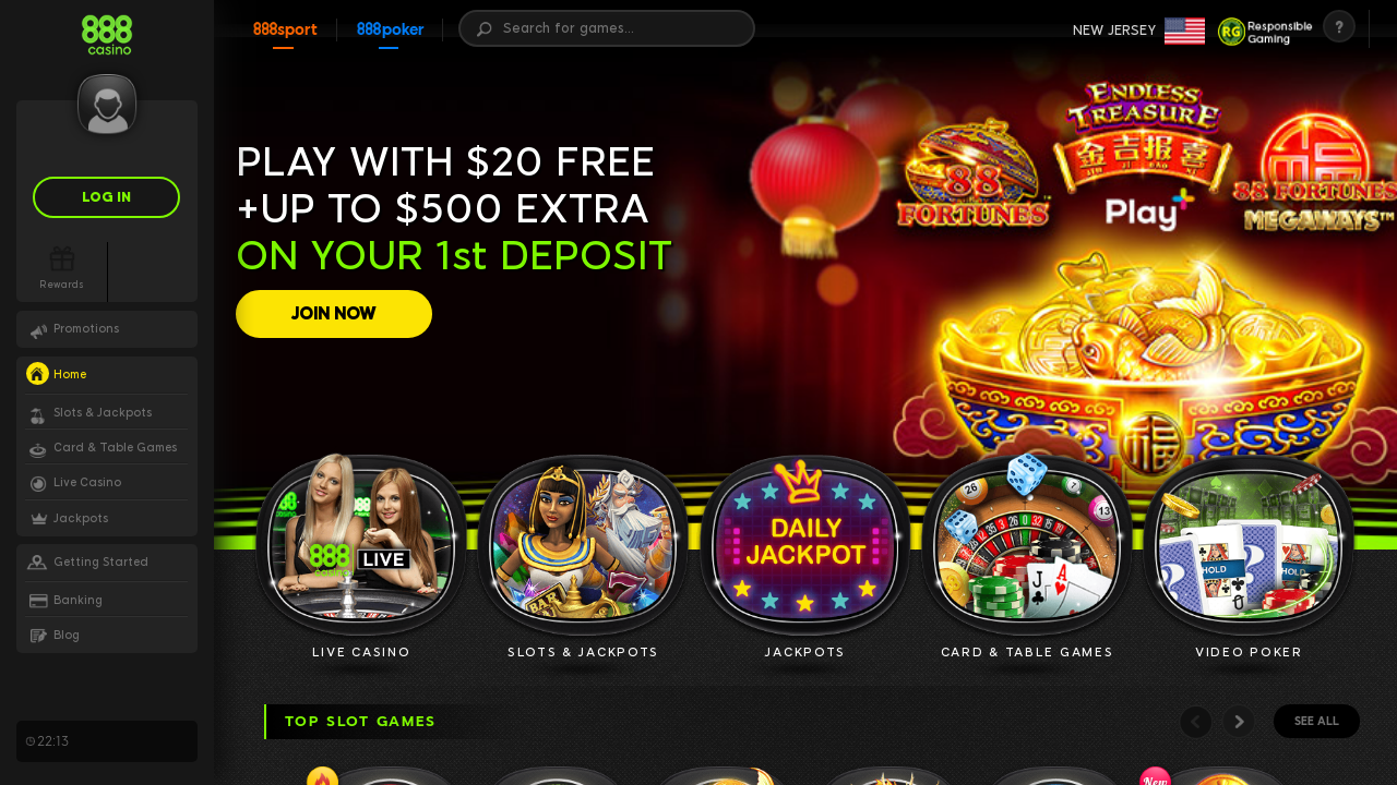 888 casino free spin