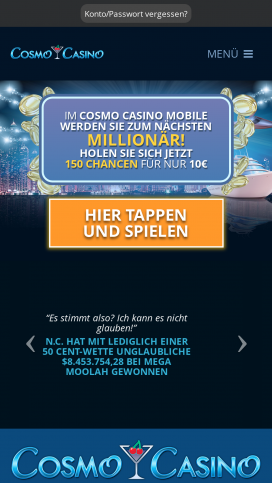 Cosmo Casino Apps Homepage