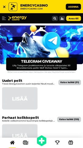 Aplikacje EnergyCasino Homepage