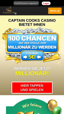 Captain Cooks Casino Apps Homepage