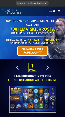 Quatro Casino App Homepage