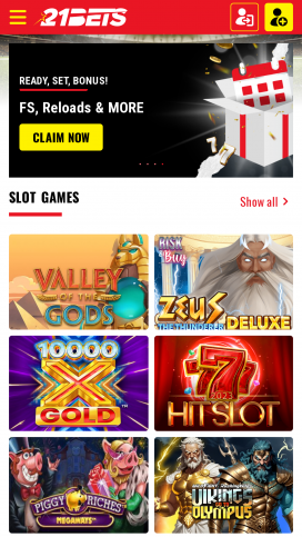21Bets Apps Homepage