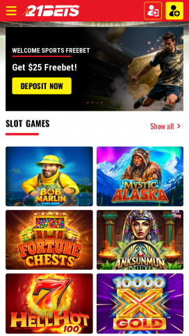 21Bets Apps Homepage