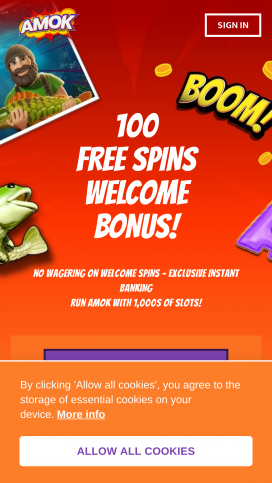 Amok Casino Apps Homepage