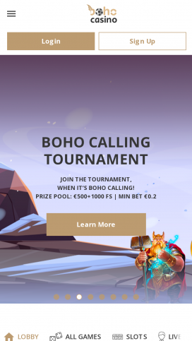 Boho Casino Apps Homepage