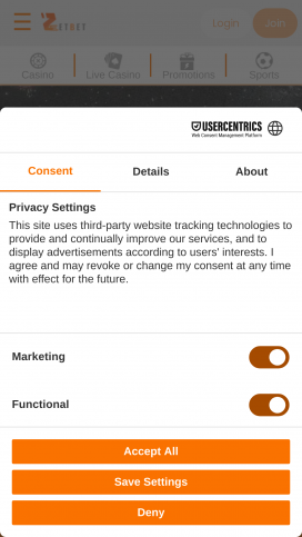 Zetbet Casino Apps Homepage