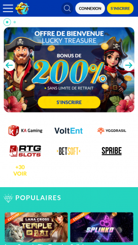 LuckyTreasure Mobile Homepage