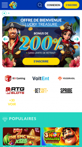 LuckyTreasure Mobile Homepage