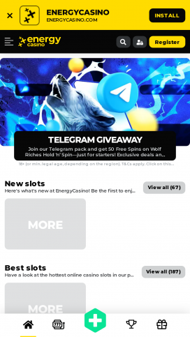 Aplikacje EnergyCasino Homepage