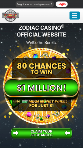 Zodiac Casino Apps Homepage