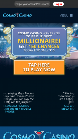 Cosmo Casino Apps Homepage