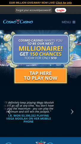 Cosmo Casino Apps Homepage