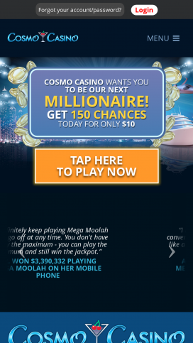 Cosmo Casino Apps Homepage