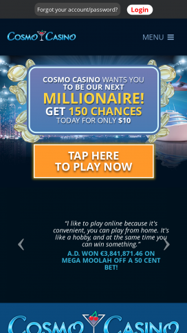 Cosmo Casino Apps Homepage