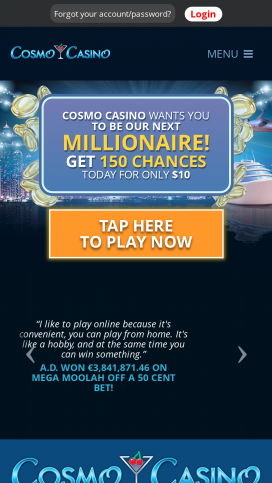 Cosmo Casino Apps Homepage
