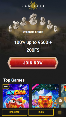 Εφαρμογή Casinoly Homepage