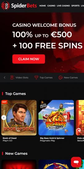 SpiderBets Apps Homepage