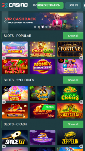 22Casino Apps Homepage