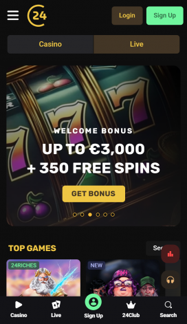 24Casino Apps Homepage