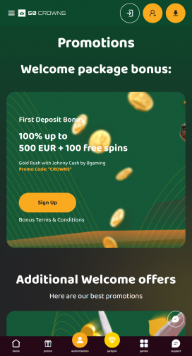 50 Crowns Casino Apps Homepage