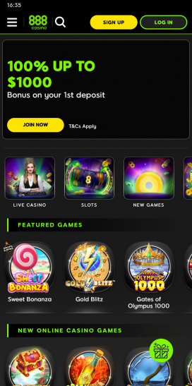 تطبيق 888 كازينو Homepage