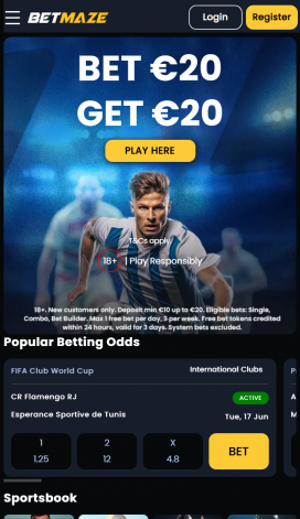 Betmaze Apps Homepage