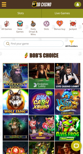 Bob Casino Apps Homepage