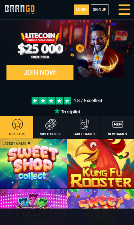 Brango Casino Apps Homepage
