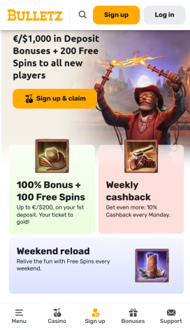 Bulletz Casino Apps Homepage