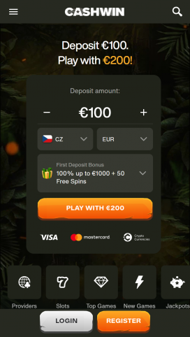 Cashwin-appen Homepage