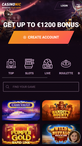 Casinonic Apps Homepage