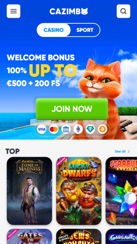 Cazimbo alkalmazás Homepage