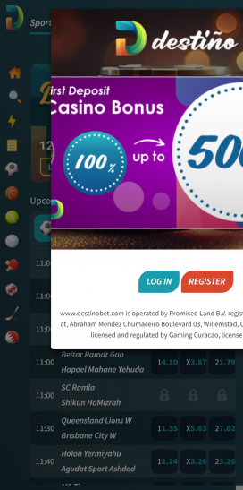 Destinobet Casino App Homepage