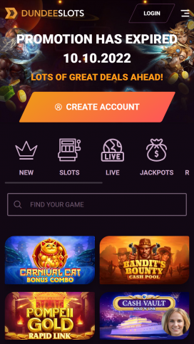 DundeeSlots Apps Homepage