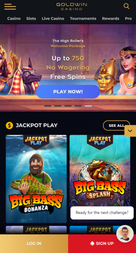 GoldWin Casino Apps Homepage