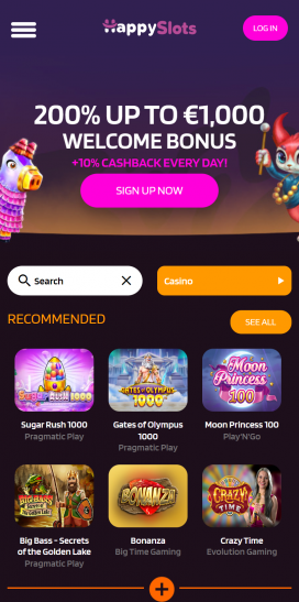 HappySlots Casino Apps Homepage
