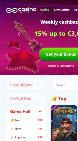 CasinoInfinity Apps Homepage