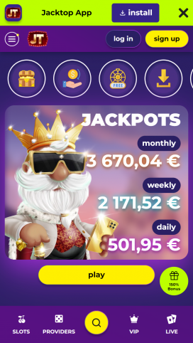 JackTop Casino Homepage