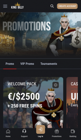 KingBilly Casino Homepage