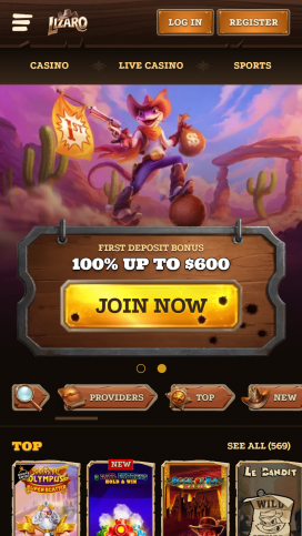 Lizaro Casino Apps Homepage