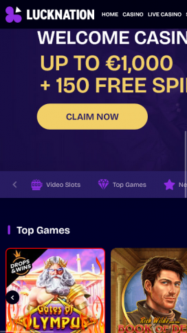 LuckNation Casino Apps Homepage
