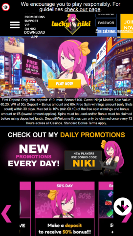 Lucky Niki Apps Homepage