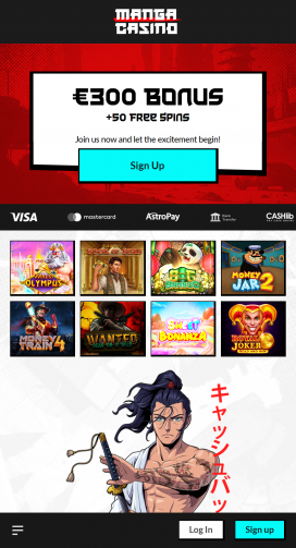 Manga Casino-appar Homepage