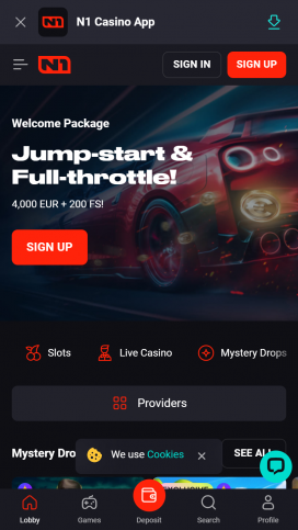 N1Casino Εφαρμογές Homepage