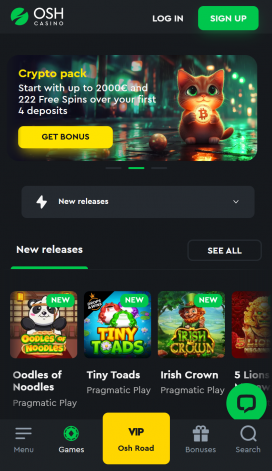 OSH Casino Apps Homepage