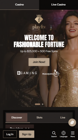 PlayFashionTV Casino Apps Homepage