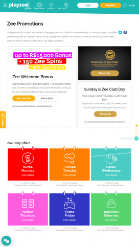 Playzee Casino Apps Homepage