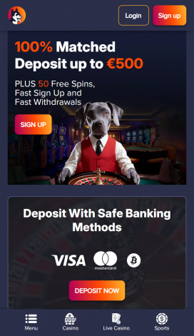 PuppyBet Apps Homepage