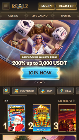 Realz Casino Apps Homepage